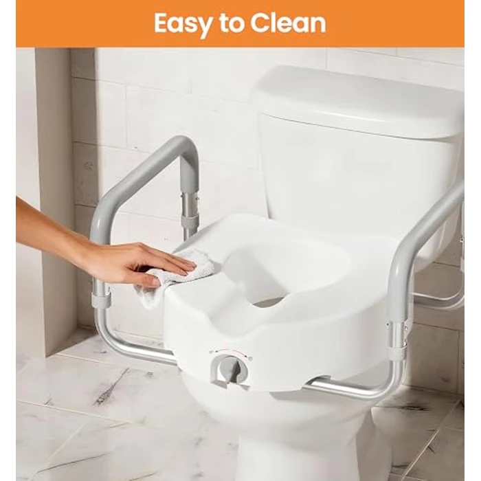 HOMLAND Raised Toilet Seat with Handles, Handicap Toilet Seat Risers for Seniors, Elevated Toilet Seat Fits Most Toilet, Gray by HOMLAND - Image 9