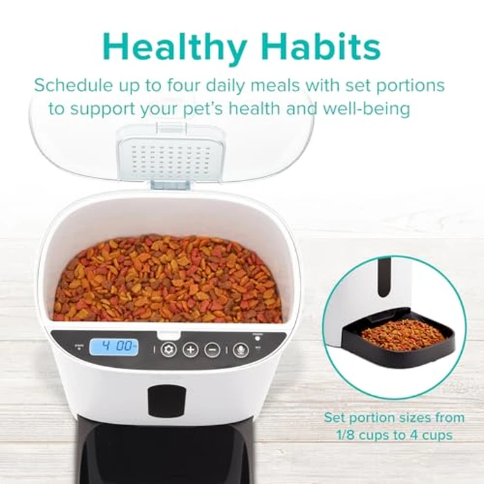Arf Pets Automatic Pet Feeder Food Dispenser for Dogs, Cats & Small Animals - Features Distribution Alarms, Portion Control & Voice Recording - Timer Programmable Up to 4 Meals a Day by Arf Pets - Image 4