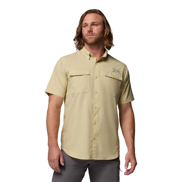 Columbia Men's PFG Blood and Guts V Short Sleeve Shirt, Serpentine, X-Large by Columbia - Used - Like New condition - US$44.00