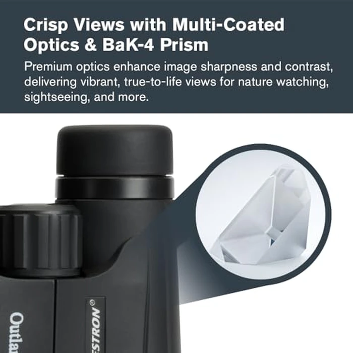 Celestron - Outland X 8x42 Binoculars - Ideal for Birding and Outdoors - 42mm Objective Lenses - Wide 7 degrees Field of View - BaK-4 Prisms - Multi-Coated - Waterproof and Fogproof by Celestron - Image 4
