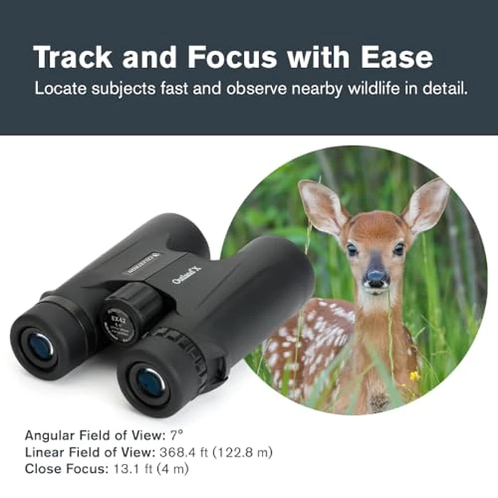 Celestron - Outland X 8x42 Binoculars - Ideal for Birding and Outdoors - 42mm Objective Lenses - Wide 7 degrees Field of View - BaK-4 Prisms - Multi-Coated - Waterproof and Fogproof by Celestron - Image 6