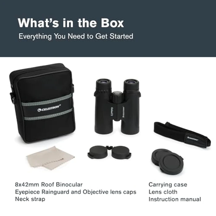Celestron - Outland X 8x42 Binoculars - Ideal for Birding and Outdoors - 42mm Objective Lenses - Wide 7 degrees Field of View - BaK-4 Prisms - Multi-Coated - Waterproof and Fogproof by Celestron - Image 9