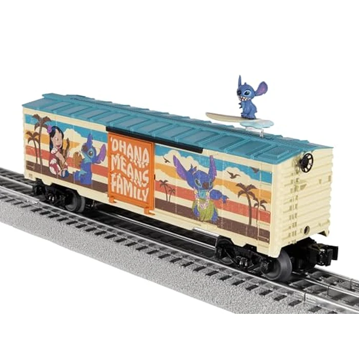 Lionel Disney Surfing Stitch Boxcar, O Gauge Model Train Car with Animated Moving Stitch Figure, Diecast Trucks, Operating Couplers, Ages 14+ by Lionel - Used - Like New condition