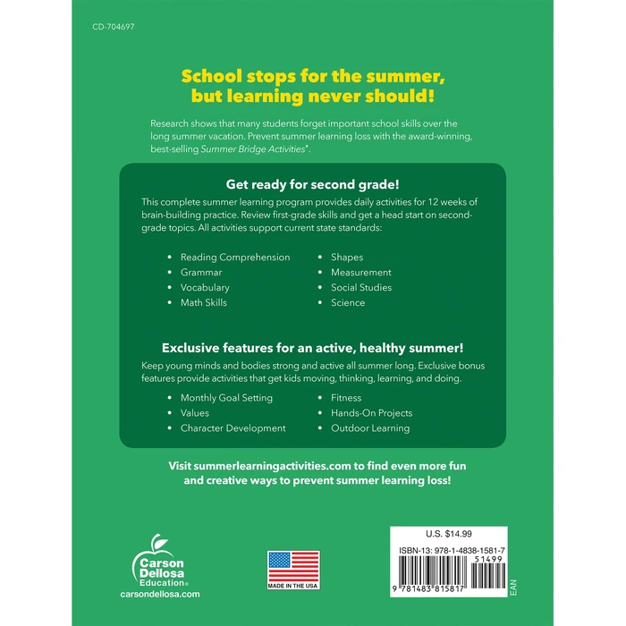 Summer Bridge Activities 1st to 2nd Grade Workbook, Activity Book with Math, Reading Comprehension, Science, Fitness, Social Studies, Writing Practice, and Flash Cards (Volume 3) by Summer Bridge Activities - Image 2
