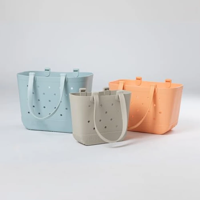 Simple Modern Beach Bag Rubber Tote | Waterproof Large Tote Bag with Zipper Pocket for Pool, Groceries, Sports |Gifts For Women | Getaway Bag Collection | Almond Birch by Simple Modern - Image 8