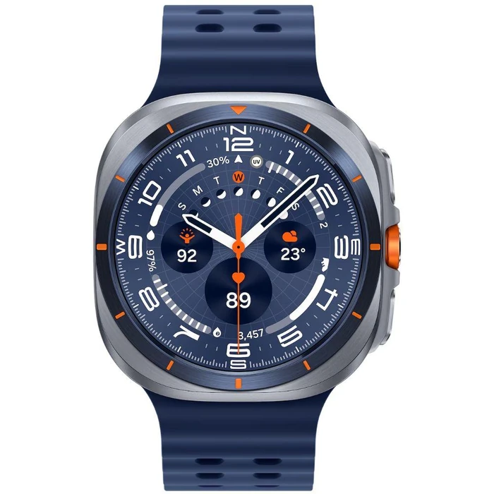 Galaxy Watch Ultra (2025) (Bluetooth + LTE) - 64GB - 47mm - Titanium Blue Titanium Case with Blue Hydrogenated Nitrile Butadiene Rubber Marine Band - S/M/L Size by Samsung - Image 1