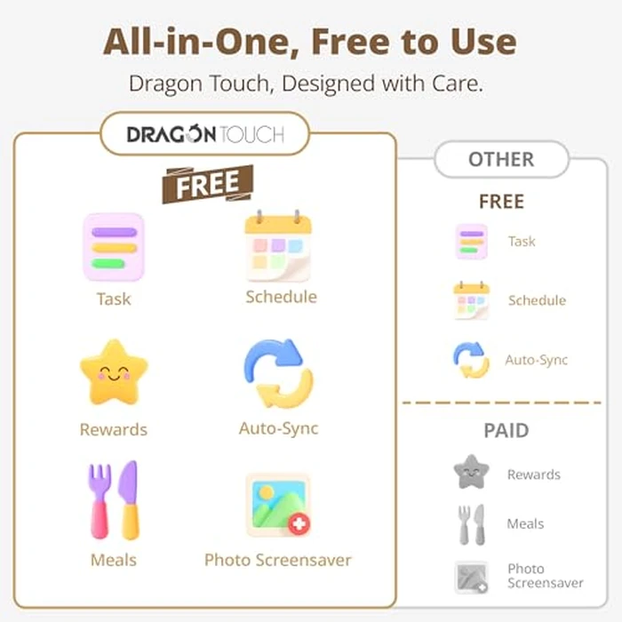 Digital Calendar Touch Screen 10 Inch, Electronic Calendar Chore Chart with 1080P Interactive Touchscreen for Family Monthly/Weekly/Daily Planner, Smart Calendar with Desk Mount - Black by Dragon Touch - Image 2