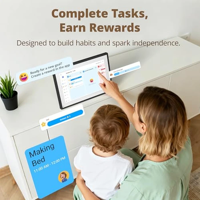 Digital Calendar Touch Screen 10 Inch, Electronic Calendar Chore Chart with 1080P Interactive Touchscreen for Family Monthly/Weekly/Daily Planner, Smart Calendar with Desk Mount - Black by Dragon Touch - Image 4