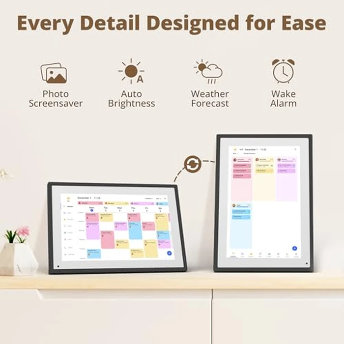 Digital Calendar Touch Screen 10 Inch, Electronic Calendar Chore Chart with 1080P Interactive Touchscreen for Family Monthly/Weekly/Daily Planner, Smart Calendar with Desk Mount - Black by Dragon Touch - Image 7
