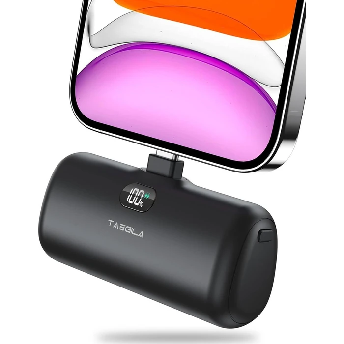 Taegila Small Portable Charger for iPhone 5000mAh with Built in Cable - Black by Taegila - Refurbished - Excellent condition - US$21.13