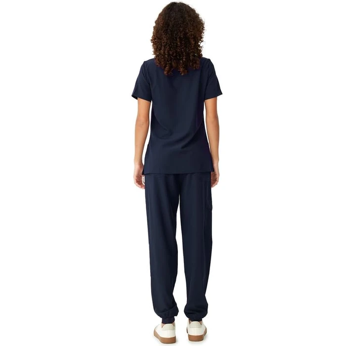 floralhue Scrubs for Women, V-Neck Scrubs Top & Cargo Pants with 10 Pockets, Navy Blue, 3XL by floralhue - Image 2