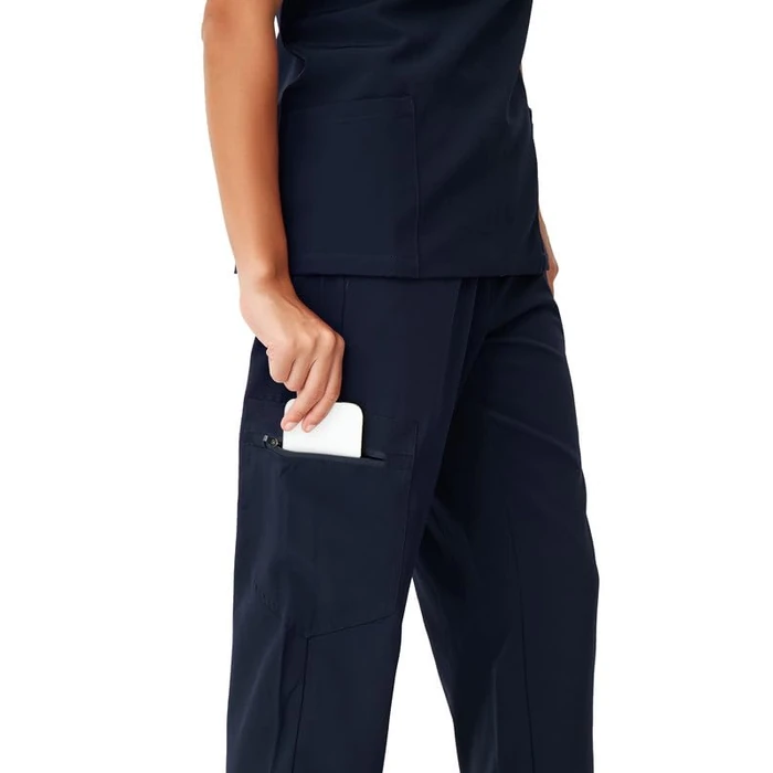 floralhue Scrubs for Women, V-Neck Scrubs Top & Cargo Pants with 10 Pockets, Navy Blue, 3XL by floralhue - Image 4
