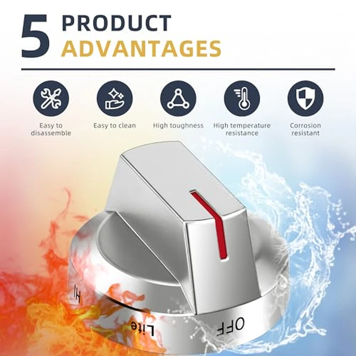 AMI PARTS DG94-03500A/Z Fit for Samsung Gas Stove Knob Replacement (5PCK) and DG94-03500U Gas Stove Knobs-Models NX60T8111SS NX60T8311SS NX60T8711SS for Samsung Oven Stove knobs by AMI PARTS - Image 6