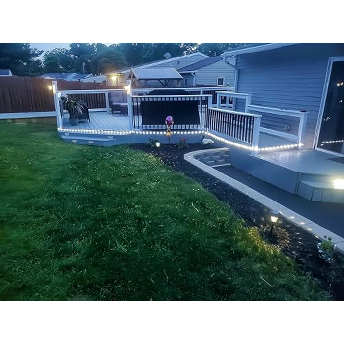 Lighting EVER 33ft 240 LED Outdoor Rope Lights Cool White 6000K, 24 V Connectable, Waterproof Clear Tube String Lights for Deck Railing, Patio Ground, Garden, Yard Lawn, Flower Bed Landscape, Camping by Lighting EVER - Image 5