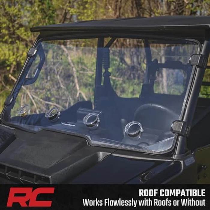 Rough Country Vented Full Windshield for Segway UT10 P - Scratch-Resistant Polycarbonate, 4 Adjustable Vents, Strap-On Install, Made in USA by Rough Country - Image 7
