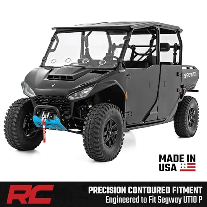 Rough Country Vented Full Windshield for Segway UT10 P - Scratch-Resistant Polycarbonate, 4 Adjustable Vents, Strap-On Install, Made in USA by Rough Country - Image 8