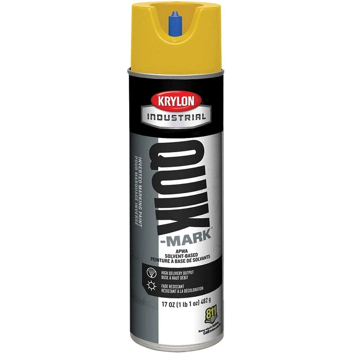 Krylon Industrial Quik-Mark Solvent-Based Inverted Marking Paint - Yellow by Krylon Industrial - Refurbished - Premium condition