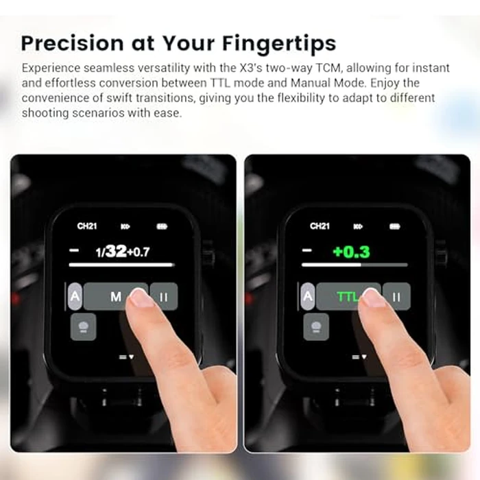 Godox X3 X3-C Flash Trigger for Canon, High-Definition OLED Screen, 1/8000s HSS TTL TCM Function, USB-C Charge Flash Transmitter, GODOX X3C X3 C Touchscreen Wireless Flash Trigger Transmitter by GODOX - Image 3