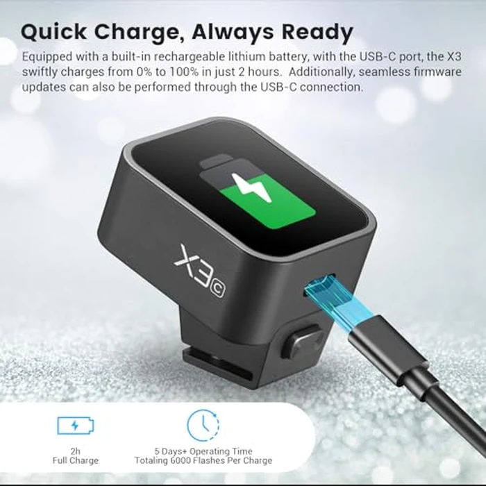 Godox X3 X3-C Flash Trigger for Canon, High-Definition OLED Screen, 1/8000s HSS TTL TCM Function, USB-C Charge Flash Transmitter, GODOX X3C X3 C Touchscreen Wireless Flash Trigger Transmitter by GODOX - Image 6