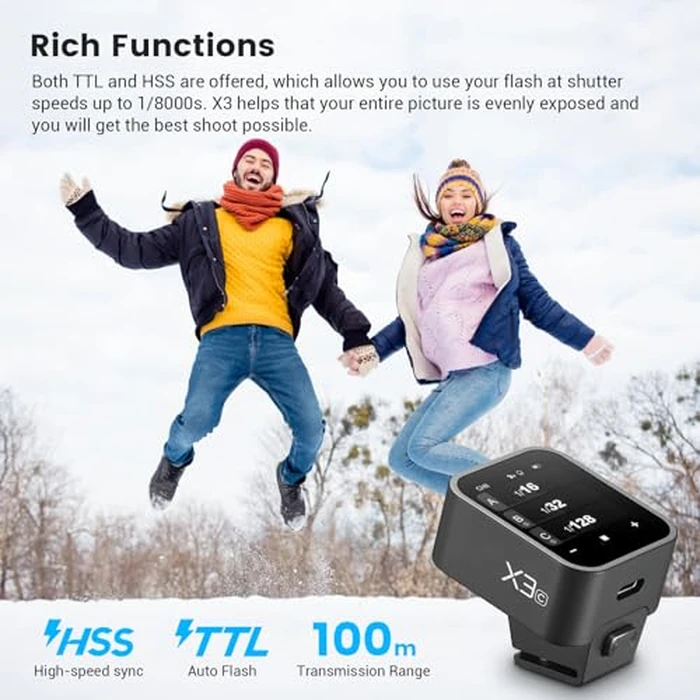 Godox X3 X3-C Flash Trigger for Canon, High-Definition OLED Screen, 1/8000s HSS TTL TCM Function, USB-C Charge Flash Transmitter, GODOX X3C X3 C Touchscreen Wireless Flash Trigger Transmitter by GODOX - Image 7