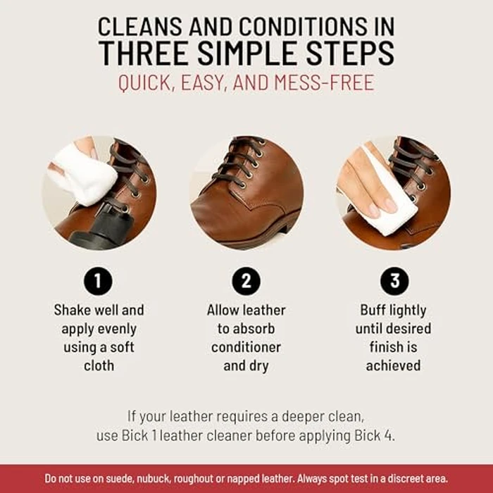 Bickmore Bick 4 Leather Conditioner and Leather Cleaner 16 oz - Will Not Darken Leather - Safe For All Leather Apparel, Furniture, Jackets, Shoes, Auto Interiors, Bags & All Other Leather Accessories by Bickmore - Image 4