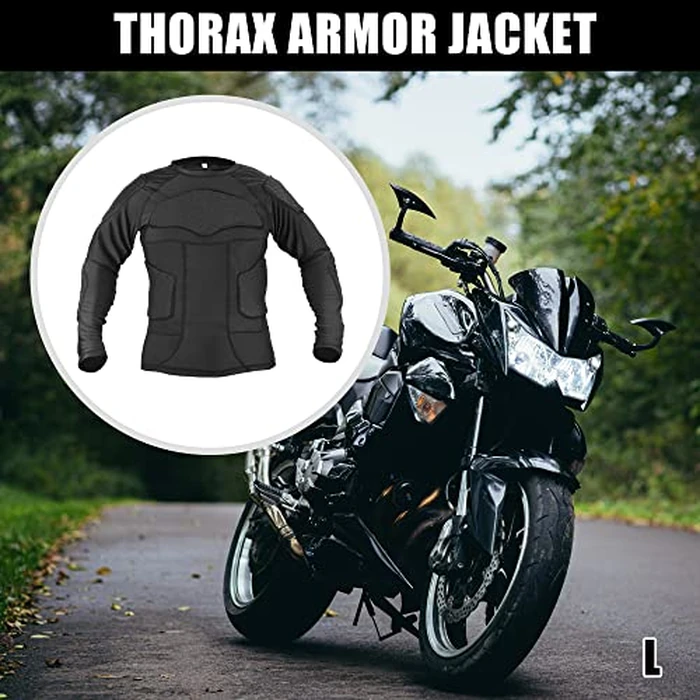 X AUTOHAUX Size L Bike Motorcycle Riding Protective Full Body Armor Jacket Thorax Back Backbone Protector for Skateboarding Skiing Black by X AUTOHAUX - Image 2