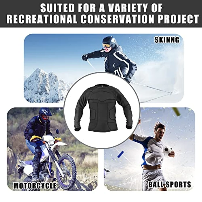 X AUTOHAUX Size L Bike Motorcycle Riding Protective Full Body Armor Jacket Thorax Back Backbone Protector for Skateboarding Skiing Black by X AUTOHAUX - Image 6