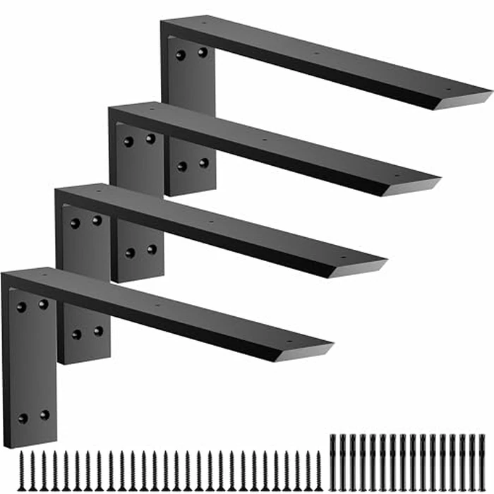 Premium Heavy Duty Countertop Brackets 20 inch 4 Pack (2/5" Thick),Granite Countertop Support 20" x 8" x 2 1/2",Shelf L Bracket Metal Corbels Suitable for Quartz,Wood,Concrete and Laminate Countertops by Blactea - Used - Very Good condition
