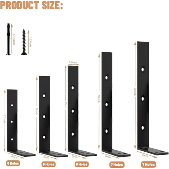 Premium Heavy Duty Countertop Brackets 20 inch 4 Pack (2/5" Thick),Granite Countertop Support 20" x 8" x 2 1/2",Shelf L Bracket Metal Corbels Suitable for Quartz,Wood,Concrete and Laminate Countertops by Blactea - Image 3