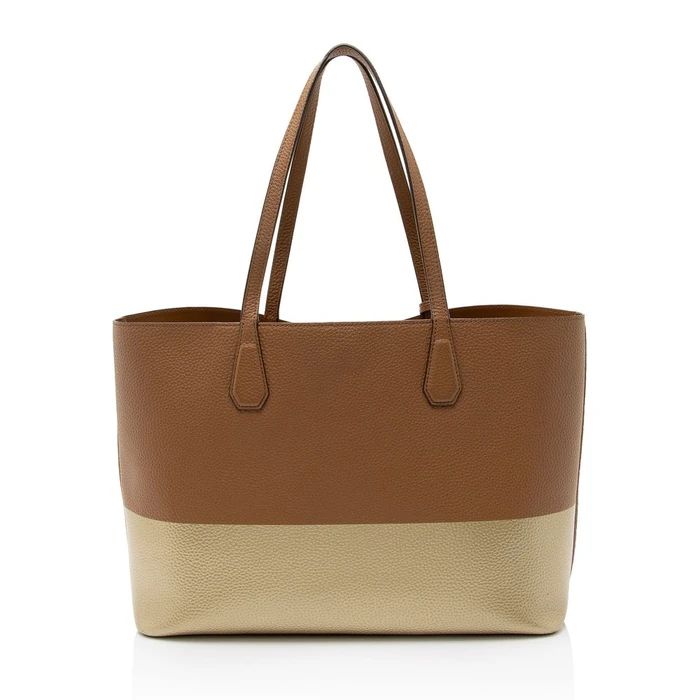 Tory Burch Leather Colorblock Perry Tote - Metallic Leather - Brown/Gold by Tory Burch - Image 3