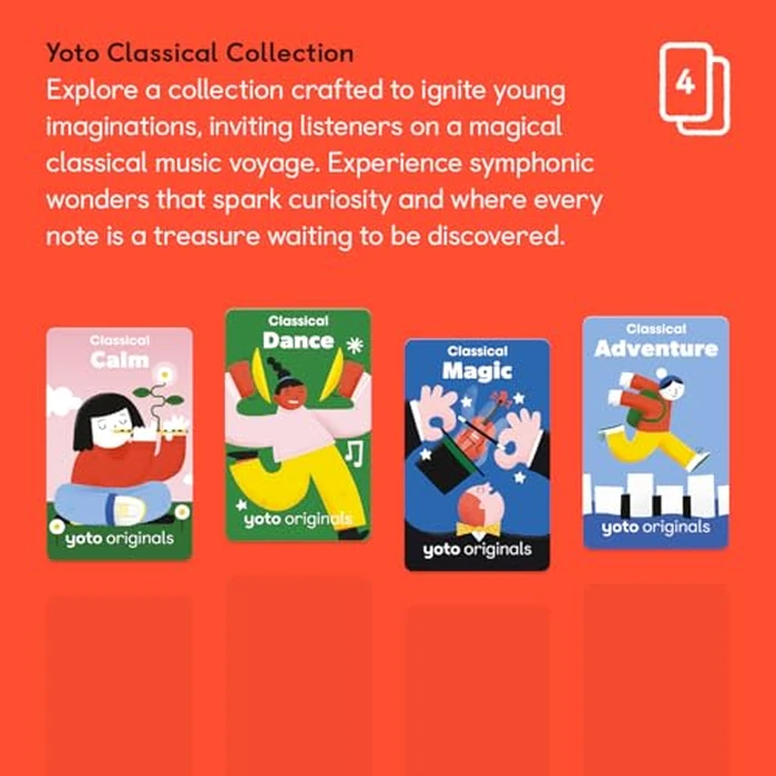 Yoto Classical Collection - 4 Kids Musical Audio Cards for Use with Player & Mini All-in-1 Audio Device, Educational & Screen-Free Listening with Relaxing Music for Naptime Bedtime & Winding Down by YOTO - Image 2
