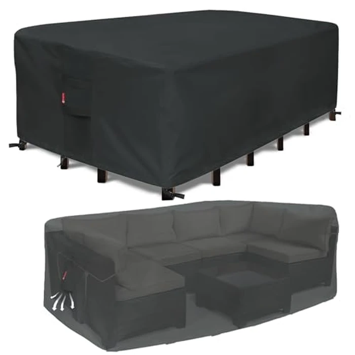 SheeChung Patio Furniture Covers Rectangular 110"L x 84"W x 28"H,Outdoor Sectional Sofa Couch Set Cover,Waterproof Garden Dining Table Chair Set Cover,Weather Resistant by SheeChung - Image 1