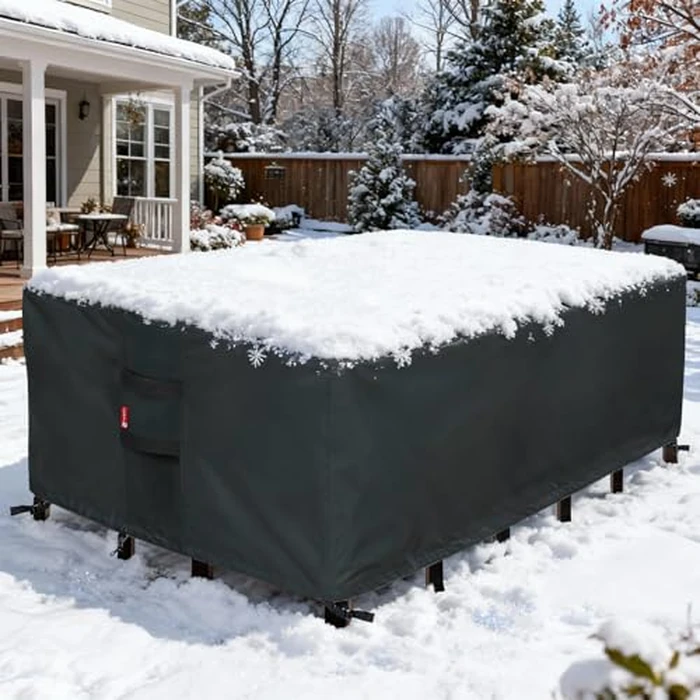 SheeChung Patio Furniture Covers Rectangular 110"L x 84"W x 28"H,Outdoor Sectional Sofa Couch Set Cover,Waterproof Garden Dining Table Chair Set Cover,Weather Resistant by SheeChung - Image 8