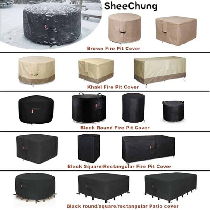 SheeChung Patio Furniture Covers Rectangular 110"L x 84"W x 28"H,Outdoor Sectional Sofa Couch Set Cover,Waterproof Garden Dining Table Chair Set Cover,Weather Resistant by SheeChung - Image 9