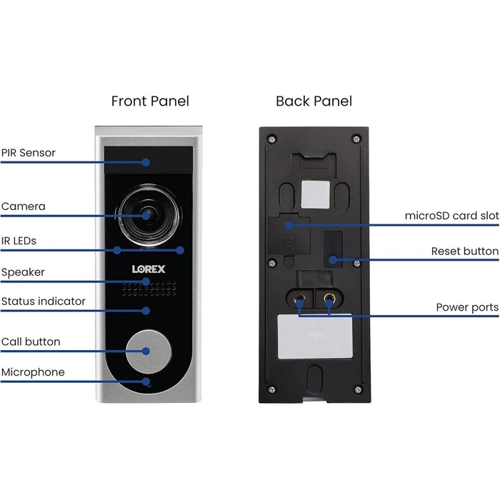 Lorex 1080p Wi-Fi Video Doorbell - Silver/Black by Lorex - Image 2
