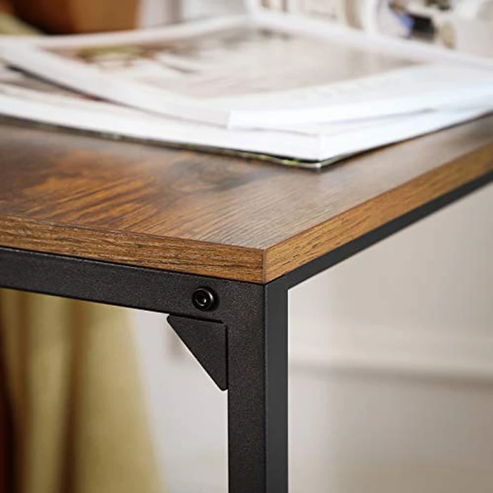 VASAGLE C Shape End Table, Small Coffee Table for Couch Or Sofa, Industrial Side Table in Living Room, Bedroom, 13.8 x 21.7 x 26 Inches, Rustic Brown and Black ULNT52BX by VASAGLE - Image 6
