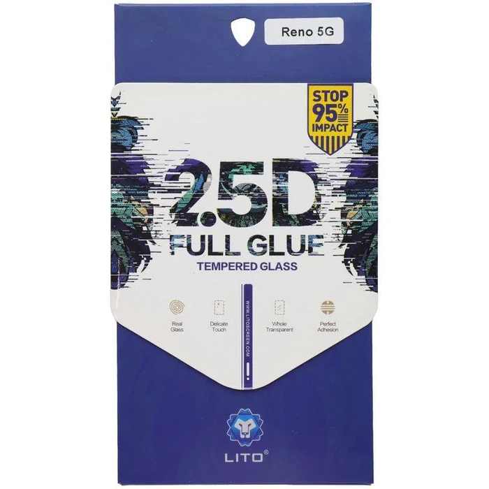 LITO 2.5D Full Glue Tempered Glass Screen Protector for Oppo Reno 5G - Clear by LITO - Image 1