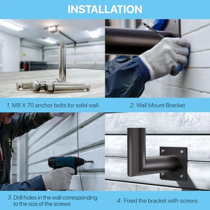 HYPERLITE Wall Mount Bracket: 90 Degree for Parking Lot Light - L Shape Bracket for 2 3/8 inch Slip Fit Lights, Lighting Mounting Bracket Extension Pole for LED Shoebox Area Lights Street Pole Light by HYPERLITE - Image 3