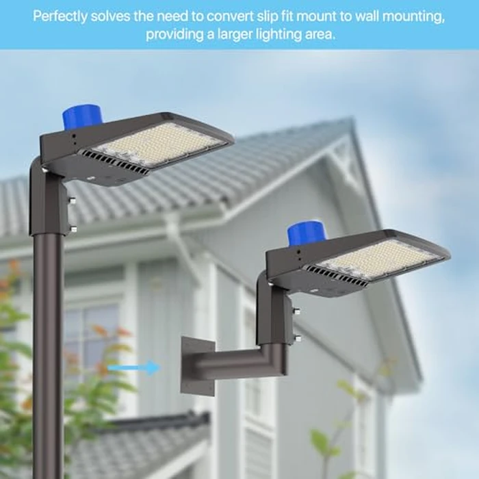 HYPERLITE Wall Mount Bracket: 90 Degree for Parking Lot Light - L Shape Bracket for 2 3/8 inch Slip Fit Lights, Lighting Mounting Bracket Extension Pole for LED Shoebox Area Lights Street Pole Light by HYPERLITE - Image 4