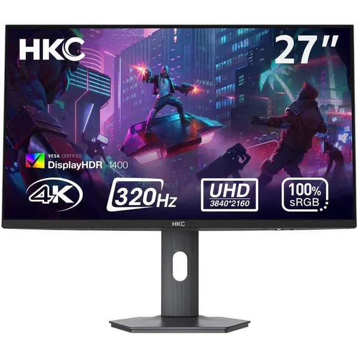 HKC 27" Dual Mode UHD 4K 160Hz Full HD 320Hz 1ms HDR1400 98% DCI-P3 90W DIC USB-C Mini LED Gaming Computer Monitor with Height Adjustable, Swivel, by HKC - Image 2