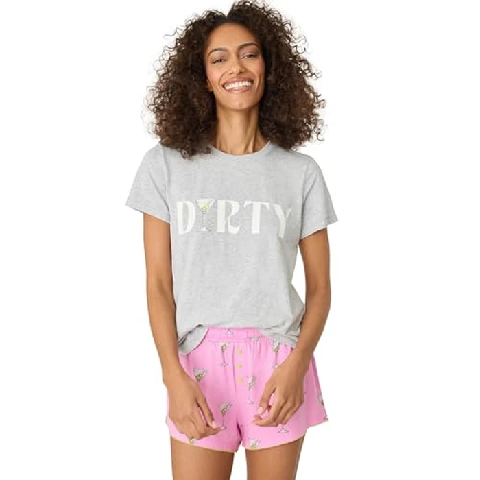 P.J. Salvage Women's Playful Prints Short Sleeve T-Shirt, H Grey by PJ Salvage - Used - Like New condition - US$26.64