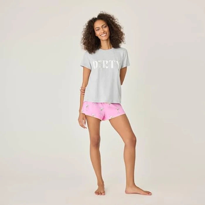 P.J. Salvage Women's Playful Prints Short Sleeve T-Shirt, H Grey by PJ Salvage - Image 4