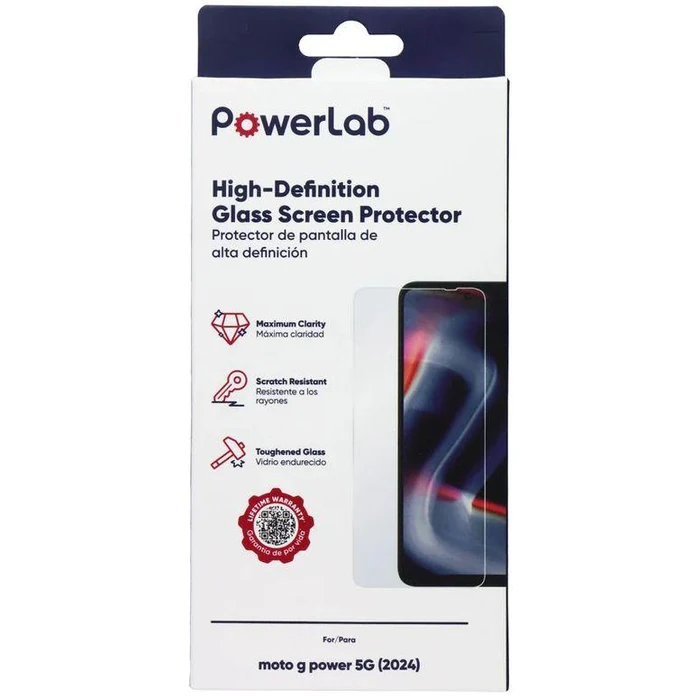 PowerLab High-Definition Glass Screen Protector for Motorola Moto G Power 5G (2024) - Clear by PowerLab - Refurbished - Brand New condition