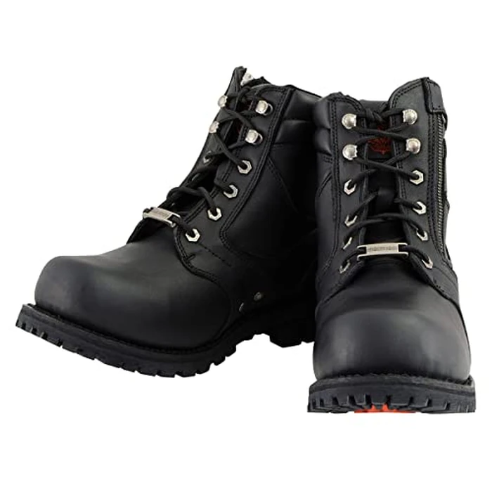 Milwaukee Leather Men's Black Leather 6-inch Lace-Up Motorcycle Biker Rider Boots w/Zipper Closure MBM9050-11 by Milwaukee Leather - Image 4