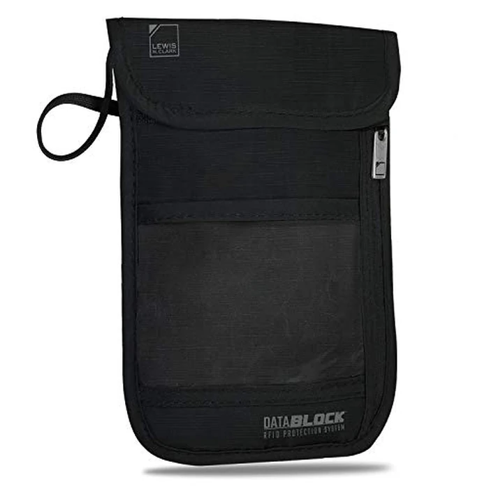 Lewis N. Clark Rfid Blocking Stash Neck Wallet, Travel Neck Pouch + Passport Holder for Women & Men - Black by Lewis N. Clark - Used - Like New condition