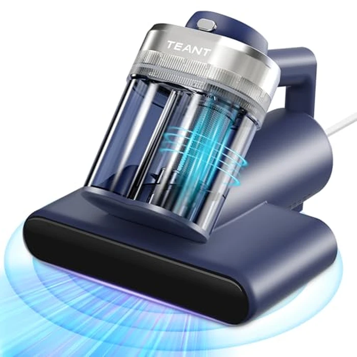 Teant Mattress Vacuum Bed Vacuum Cleaner with 253.7nm UV-C Light, Hyper Helix Motor with 16kPa Strong Suction & 33000 RPM/Min Tapping, HEPA Filter, 149℉ Heat & Ultrasonic & Anion for Bed and Pet. by Teant - Used - Like New condition