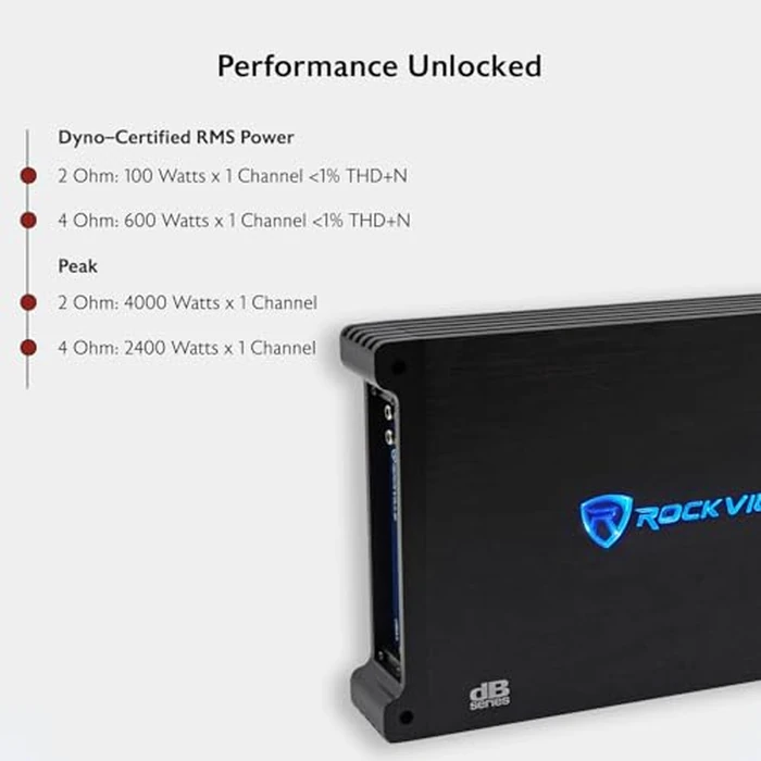 Rockville dB14 Mono Car Amplifier, 4000W, Class-D, Dyno-Certified, Subsonic Filter, EQ, Crossover, Bass Remote, Perfect for Subwoofers, and Car Audio by Rockville - Image 6