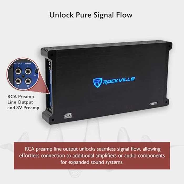 Rockville dB14 Mono Car Amplifier, 4000W, Class-D, Dyno-Certified, Subsonic Filter, EQ, Crossover, Bass Remote, Perfect for Subwoofers, and Car Audio by Rockville - Image 7