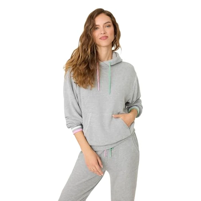 P.J. Salvage Women's Peachy Party Courtside Hoodie, Dark Heather Grey, X-Small by PJ Salvage - Used - Like New condition