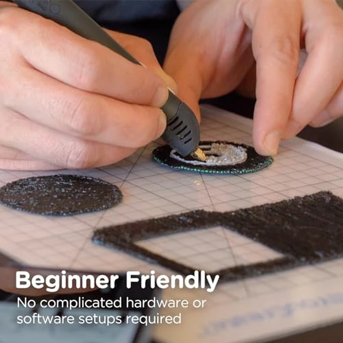 3Doodler Flow 3D Printing Pen for Teens, Adults & Creators - Black, with Free Refill Filaments, Stencil Book & Guide, 3.1 x 10.74 x 4.44 inches by 3Doodler - Image 5